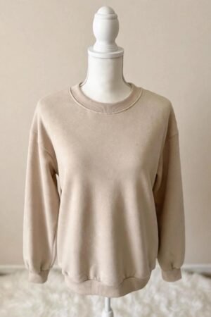 Sudadera Básica Beige algodón - Fit Estándar