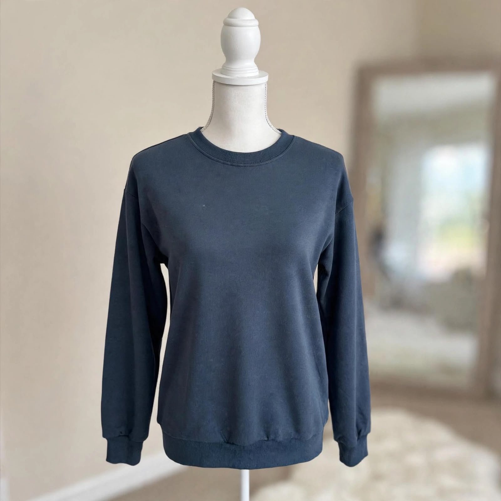 Sudadera Básica Azul Marino algodón - Fit Estándar
